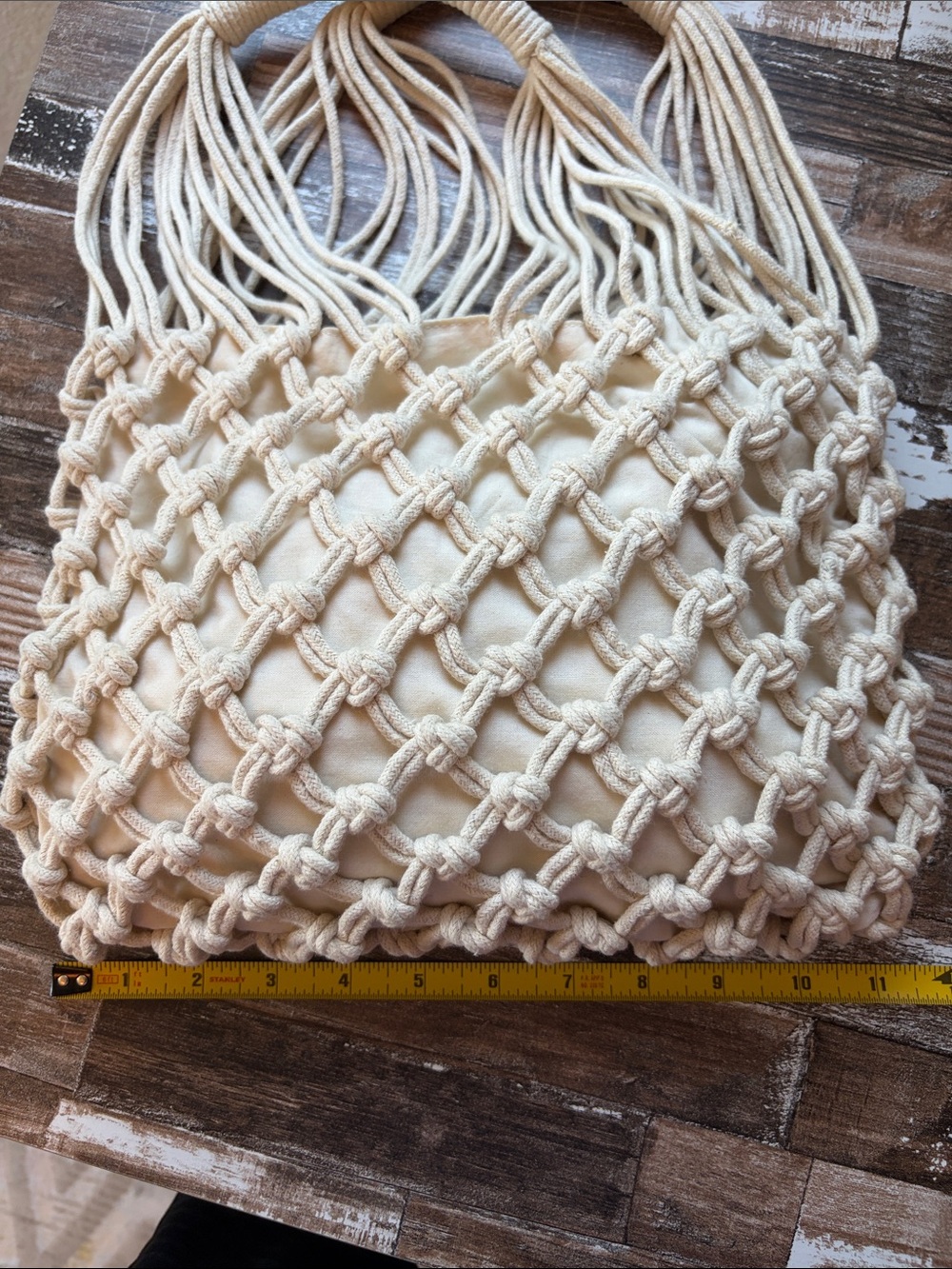 Forever 21 Cream Macramé Knot Bag - Picture 2 of 11